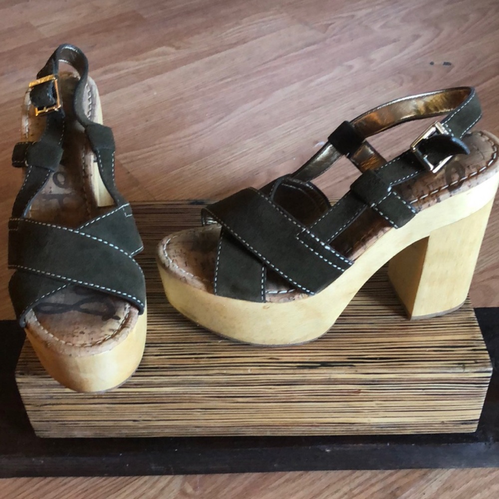 Sam Edelman Mae Platform Sandal Olive Green Size 8
